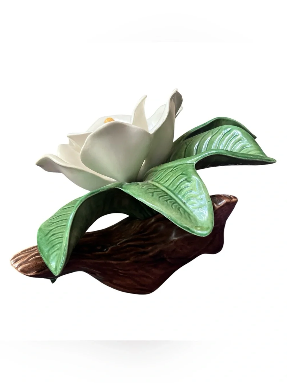 Vintage Jamar Mallory Studio Signed Southern Magnolia Ceramic Flower 1970s
